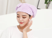 タオルキャップ ヘアドライタオル ヘアタオル バス用品 バスグッズ お風呂 リボン レディース 吸水 洗髪 プール 温泉 シンプル かわいい