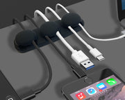 ケーブルホルダー コードクリップ 充電コード ケーブル収納 シリコン まとめる 絡み合い防止 落下防止 粘着テープ 無地 USB イヤホン iPhone スマホ シンプル