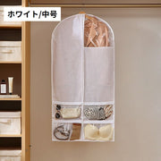 衣類カバー 洋服カバー ジッパー 前開き フルカバー 衣装カバー ポケット付き 小物収納 吊り下げ 防塵 防汚 型崩れ防止 ほこり除け 長期保管 日用品雑貨 クローゼット スーツ ドレス コート 下着