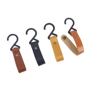 ハンガーフック 吊りフック S字フック 単品 アウトドア用品 キーホルダー レザー調 スナップボタン キャンプ 登山 旅行 シンプル