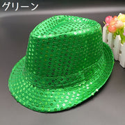 ハット 中折れハット 帽子 キッズ レディース 子供用 大人用 ぼうし キラキラ スパンコール 親子でお揃い ペアルック 中折れ帽 女の子 男の子 ダンス衣装 舞台 ステージ ゴージャス ヒップホップ ライブ ハロウィン 仮装 パーティー 余興 二次会