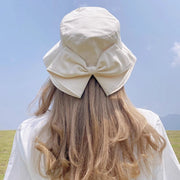 バケットハット ハット レディース 女性 帽子 紫外線対策 日除け リボン かわいい 深め つば広 やわらか シンプル 無地 おしゃれ お出かけ