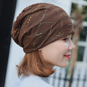 ターバンキャップ ニット帽 帽子 レディース 女性 ニットキャップ ビーニー 春夏 秋 薄手 ワッチキャップ ニットワッチ シンプル おしゃれ カジュアル 上品 散歩 旅行 婦人 ミセス 黒 紺 ラメ風 ケア帽子