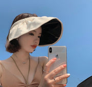 サンバイザー ヘアバンド 2way 折りたたみ つば広 レディース 女性 帽子 ヘッドバンド 無地 単色 シンプル 日よけ 紫外線対策 UV対策 おしゃれ 大人可愛い お出かけ 普段使い ファッション小物