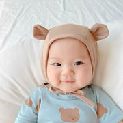 ベビー帽子 ベビー 赤ちゃん帽子 クマ耳帽子 クマ柄帽子 かわいい おしゃれ 紐付き バリエーション豊富