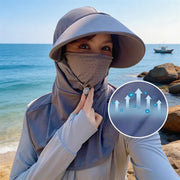 帽子 ハット フェイスカバー付き 日よけ帽子 無地 レディース 日焼け対策 紫外線対策 紐 サイズ調節可能 自転車 サイクル ウォーキング アウトドア 旅行 お出かけ カジュアル おしゃれ 女性用