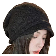 ニット帽 ビーニー ワッチキャップ 帽子 レディース 女性用 ぼうし ツバ付き 深め ソリッドカラー シンプル カジュアル 暖かい あったか 防寒 寒さ対策 ファッション小物 お出掛け