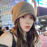 ニット帽 ビーニー ワッチキャップ 帽子 レディース 女性用 ぼうし ツバ付き 深め ソリッドカラー シンプル カジュアル 暖かい あったか 防寒 寒さ対策 ファッション小物 お出掛け