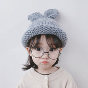 ニット帽 ニットキャップ 耳付き キッズ 子供 男女兼用 女の子 男の子 帽子 ぼうし 防寒 あったか 編みデザイン うさぎ アニマル かわいい ふんわり おしゃれ ナチュラル 北欧風 シンプル キュート 灰 ベージュ カーキ 黒 秋冬