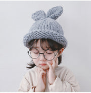 ニット帽 ニットキャップ 耳付き キッズ 子供 男女兼用 女の子 男の子 帽子 ぼうし 防寒 あったか 編みデザイン うさぎ アニマル かわいい ふんわり おしゃれ ナチュラル 北欧風 シンプル キュート 灰 ベージュ カーキ 黒 秋冬