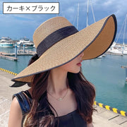 麦わら帽子 レディース つば広ハット 女優帽 ペーパーハット リボン シンプル ストローハット おしゃれ 日よけ 紫外線対策 UV対策 日差し除け カジュアル デイリー 普段使い リゾート 海 プール お出かけ 女性用