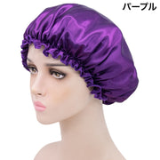 ナイトキャップ サテン調 レディース 女性 ヘアキャップ キャップ 帽子 夜 夜間 就寝用 ロングヘア 保湿 美髪 ヘアケア ダメージケア 摩擦対策 無地 単色 光沢 母の日 プレゼント 睡眠 快眠グッズ 抜け毛 寝癖 カラバリ豊富 シンプル 無地 上品 おしゃれ かわいい女性 婦人