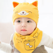 帽子 ベビー ワッチキャップ ビーニー 新生児 男の子 女の子 イヌ 犬 ワンちゃん 耳付き 2点セット スタイ 頭部保護 日よけ 紫外線対策 UV対策 折り畳み 男女兼用 出産祝い 赤ちゃん カジュアル かわいい おしゃれ プレゼント ギフト 贈り物 女児 男児 ガールズ ボーイズ 日除け