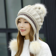 ニット帽 ニットキャップ レディース 女性用 帽子 ぼうし ポンポン付き あったか 暖かい かわいい おしゃれ キュート