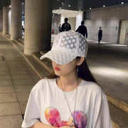 キャップ レディース 帽子 ぼうし 野球帽 花柄 総柄 フラワー メッシュ 涼しい 通気性 かわいい サイズ調節可能 おしゃれ カジュアル 女性 女子 女の子 お出かけ 日よけ 紫外線対策