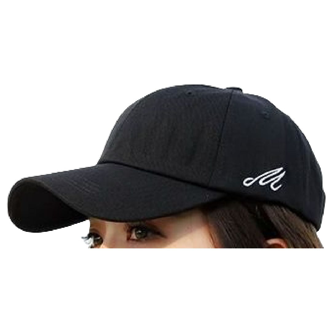 ベースボールキャップ 野球帽 レディース 帽子 つば長 深め サイド×M×ブラック バリエーション画像