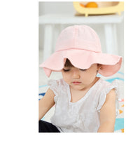 ベビー帽 ハット ベビー 赤ちゃん 子供用 帽子 ツバ広 ネックガード リボン 無地 単色 シンプル かわいい おしゃれ 熱中症対策 日焼け対策