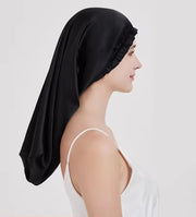ナイトキャップ ヘアキャップ レディース 女性 筒型 ロングヘア用 就寝用 髪保護 ヘアケア サテン調 シンプル かわいい