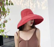 女優帽 レディース 女性 婦人 帽子 ぼうし ハット つば広 あご紐付き 黒 ベージュ ピンク ネイビー 無地 シンプル カジュアル お出かけシーン カラバリ豊富