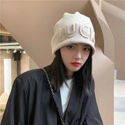 ニット帽 ビーニー レディース 帽子 ぼうし ロゴ ゆったり あったか おしゃれ カジュアル 秋冬 防寒対策 暖かい 女性用 ブラック ホワイト グレー ピンク 黒 白
