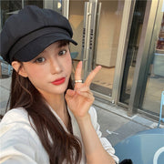 キャスケット レディース 女性用 婦人 帽子 ぼうし ハット つば付き 無地 単色 カジュアル かわいい おしゃれ 日除け