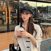 キャスケット レディース 女性用 婦人 帽子 ぼうし ハット つば付き 無地 単色 カジュアル かわいい おしゃれ 日除け