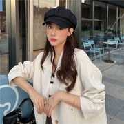 キャスケット レディース 女性用 婦人 帽子 ぼうし ハット つば付き 無地 単色 カジュアル かわいい おしゃれ 日除け