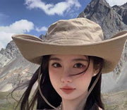 サファリハット バケットハット 男女兼用 つば広帽子 あご紐付き 日よけ帽子 夏 アウトドア 登山 釣り キャンプ 旅行 紫外線対策
