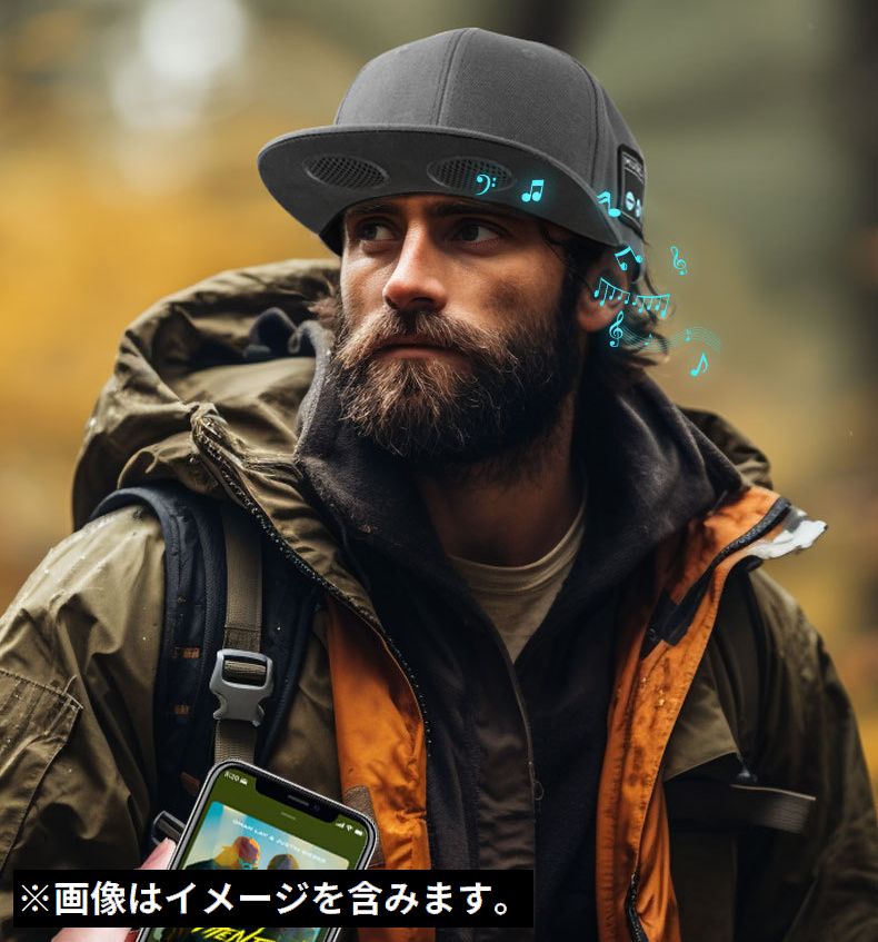 ベースボールキャップ Bluetoothスピーカー付き 男女兼用 USB充電式 マイク内蔵 音楽再生 商品画像3