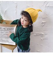 ニット帽 とんがり帽子 ニットキャップ ぼうし ねじれ キッズ ベビー 子供用 男の子 女の子 かわいい おしゃれ キュート シンプル 防寒 単色 無地 お出かけ カラバリ豊富 ポカポカ 男児 女児