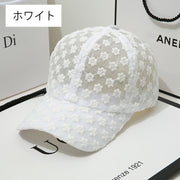 キャップ レディース 女性 メッシュ おしゃれ かわいい 花柄 レース シースルー 透け感 モノトーン ガーリー 紫外線対策 日よけ 日差し除け 白 黒 カジュアル デイリー おしゃれ かわいい ツバ付き お出かけ 通気性 大人可愛い 婦人用