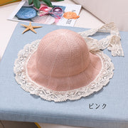 麦わら帽子 帽子 ぼうし キッズ 子供 女の子 レディース 女性 親子 お揃い リンクコーデ レース リボン かわいい おしゃれ ファッション小物 お出かけ
