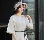 帽子 ハット サンバイザー つば広サンバイザー つば広帽 レディース 女性用 ボーダー ストライプ 縞模様 風に飛びにくい おしゃれ かわいい シンプル 大人女子 日よけ 紫外線防止 UVカット 柔らかい 通気性良い フリーサイズ ワンサイズ お出掛け 自転車 スポーツ 婦人用帽子