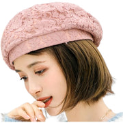 ベレー帽 レディース 女性用 婦人用 帽子 ぼうし 花柄 フラワー レース ブラック ホワイト かわいい おしゃれ ファッション小物 黒 白 ベージュ ピンク ワイン