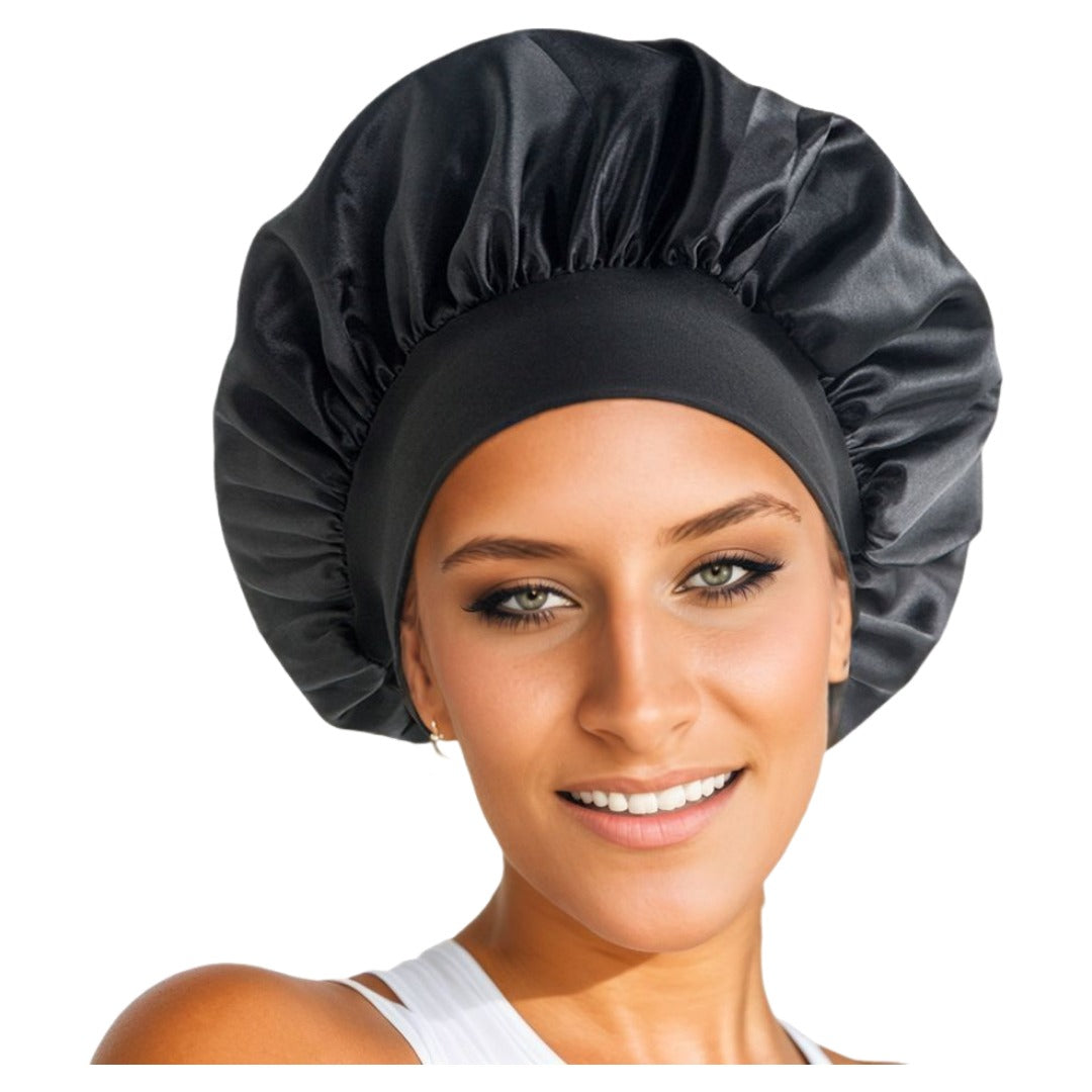 シャワーキャップ ヘアキャップ 浴用帽子 レディース バス用品 ナイトキャップ ブラック バリエーション画像