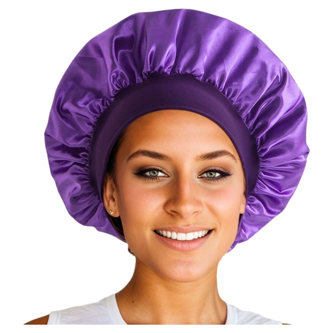 シャワーキャップ ヘアキャップ 浴用帽子 レディース バス用品 ナイトキャップ ダークパープル バリエーション画像