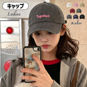 キャップ 帽子 レディース 深め つば広 アルファベット刺繍 レトロ シンプル カジュアル 日よけ 普段使い アウトドア