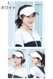 サンバイザー レディース メンズ ユニセックス 帽子 ぼうし つば広 日除け 日焼け防止 紫外線対策 単色 シンプル スポーツ ゴルフ テニス ジョギング ランニング アウトドア