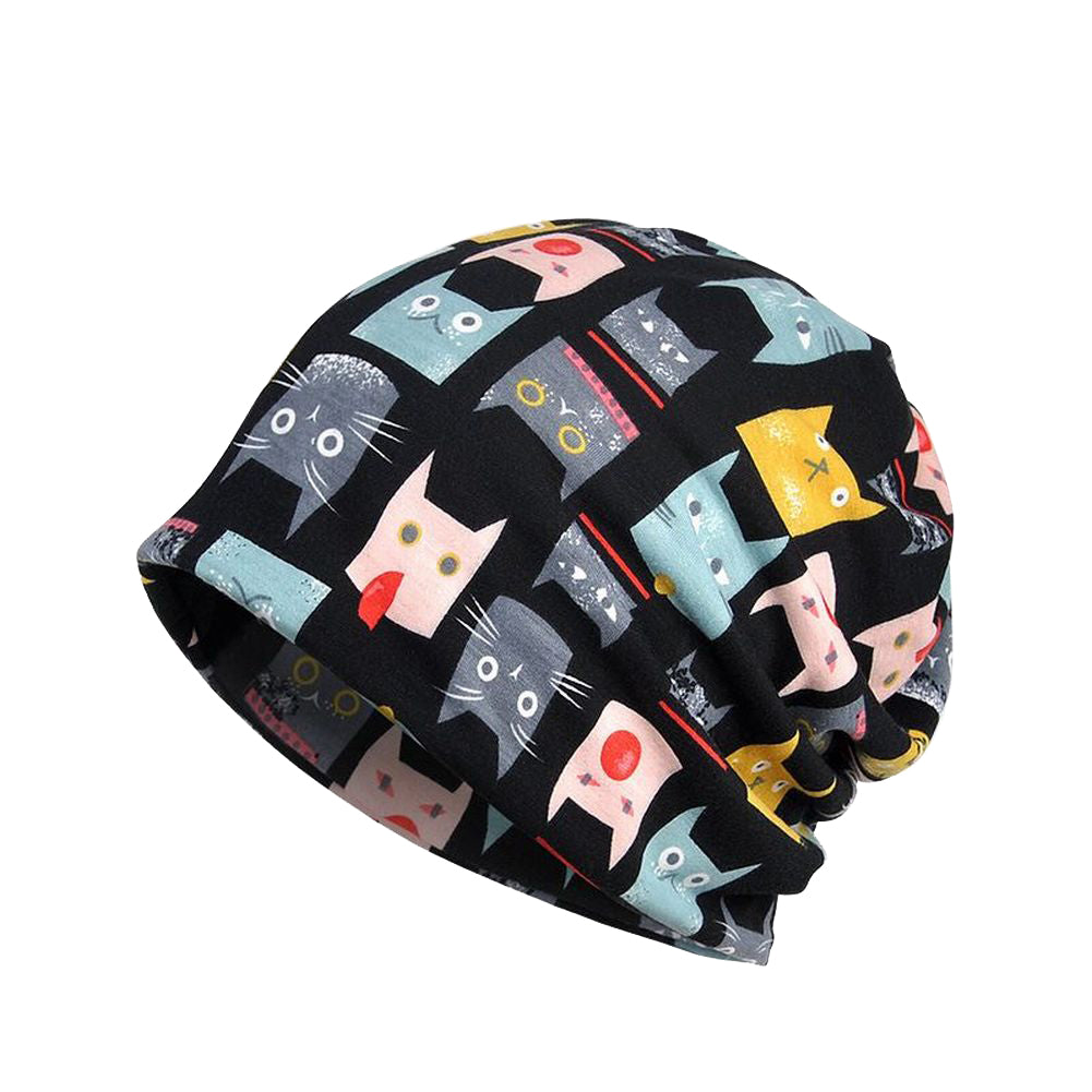 帽子 ビーニー ワッチキャップ スヌード 2WAY 裏起毛 裏ボア 猫 ねこ 動物 アニマル柄 レディース 服飾小物 ファッション小物 カジュアル おしゃれ 可愛い 防寒 寒さ対策 外出 お出掛け