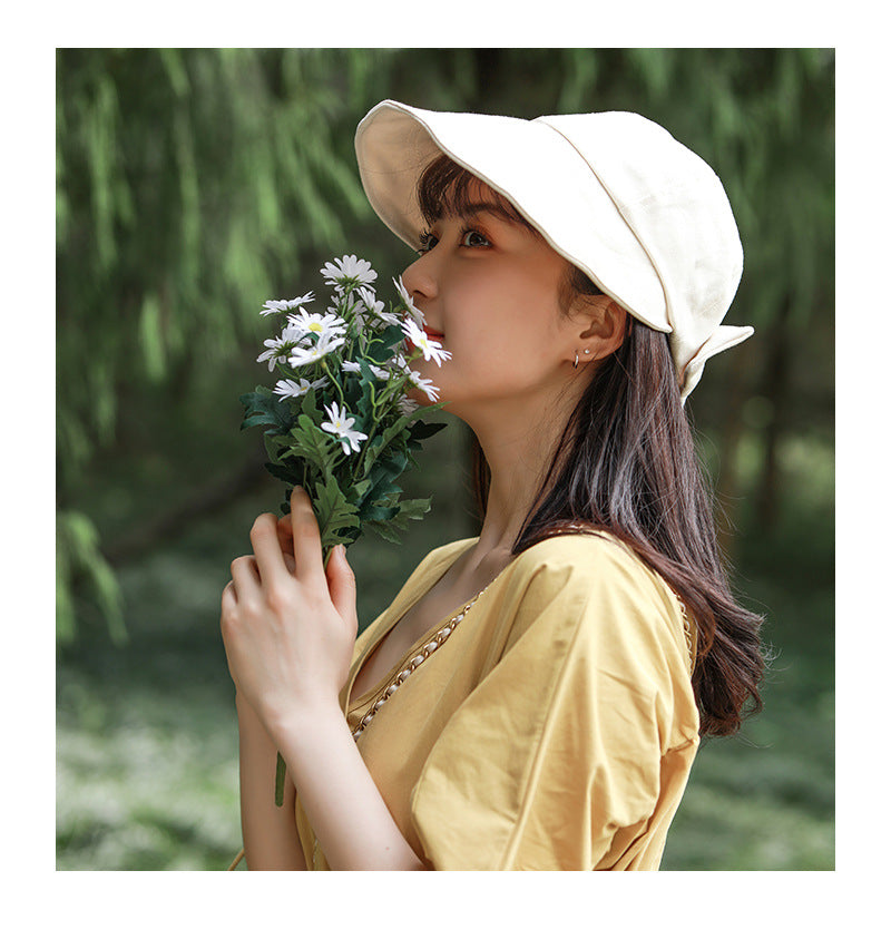 キャップ レディース 女性用 帽子 つば広 バックリボン 商品画像2