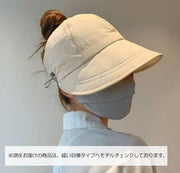 キャップ 帽子 レディース つば広 ツバ広 マスク用ボタン 無地 単色 シンプル 折りたたみ ぼうし 日よけ UV対策 日焼け防止 紫外線対策 カジュアル デイリー おしゃれ かわいい アウトドア 女性用