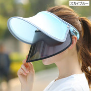 サンバイザー 帽子 大人用 子供用 レディース メンズ キッズ 二重構造 クリア フェイスガード つば広 クリップ式 紫外線対策 日焼け防止 日よけ UVケア 遮光 無地 シンプル おしゃれ 自転車 屋外作業 スポーツ アウトドア ガーデニング 男女兼用 ユニセックス 親子ペアルック おそろい 女性 男性 女の子 男の子