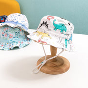 帽子 バケットハット クルーハット チューリップ風 子供用 女の子 男の子 キッズ ベビー ぼうし あご紐付き プリント おしゃれ かわいい 日よけ 紫外線対策 ツバ付き 花柄 恐竜 ロゴ スイカ チェリー 子ども用 こども用 女児 男児 ファッション小物