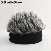 ウィッグ付き帽子 メンズ 男性 紳士 ぼうし キャップ ヘアバンド かつら 髪の毛 ウィッグキャップ 伸縮性 コスプレ 衣装 イメチェン