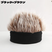 ウィッグ付き帽子 メンズ 男性 紳士 ぼうし キャップ ヘアバンド かつら 髪の毛 ウィッグキャップ 伸縮性 コスプレ 衣装 イメチェン