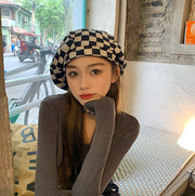 帽子 ベレー帽 ベレーキャップ レディース 女性 チェック柄 格子模様 カジュアル おしゃれ ファッション雑貨 ファッション小物 かわいい