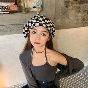 帽子 ベレー帽 ベレーキャップ レディース 女性 チェック柄 格子模様 カジュアル おしゃれ ファッション雑貨 ファッション小物 かわいい
