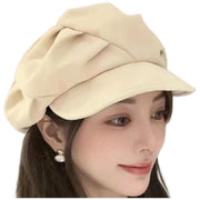 キャスケット 帽子 ハット レディース 女性 婦人用 キャスケット帽 シンプル 単色 無地 おしゃれ かわいい ぼうし 紫外線対策 日よけ 保温 防寒 カジュアル きれい目 お出かけ