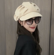 キャスケット 帽子 ハット レディース 女性 婦人用 キャスケット帽 シンプル 単色 無地 おしゃれ かわいい ぼうし 紫外線対策 日よけ 保温 防寒 カジュアル きれい目 お出かけ