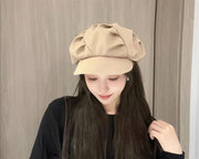 キャスケット 帽子 ハット レディース 女性 婦人用 キャスケット帽 シンプル 単色 無地 おしゃれ かわいい ぼうし 紫外線対策 日よけ 保温 防寒 カジュアル きれい目 お出かけ